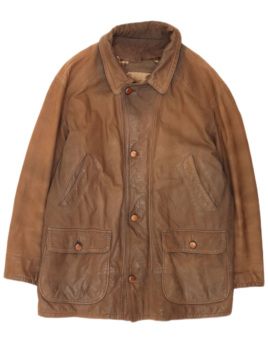 Conbipel Mens Leather Jacket IT 52 Large Brown Leather