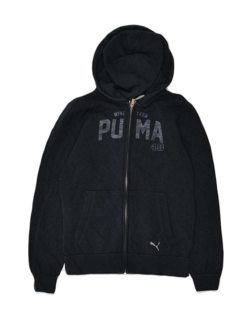 PUMA Boys Graphic Zip Hoodie Sweater 11-12 Years Navy Blue | Vintage Puma | Thrift | Second-Hand Puma | Used Clothing | Messina Hembry 