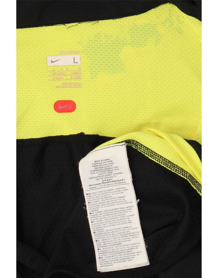 Nike Mens Tracksuit Top Jacket UK 42/44 Large Black Colourblock Polyester