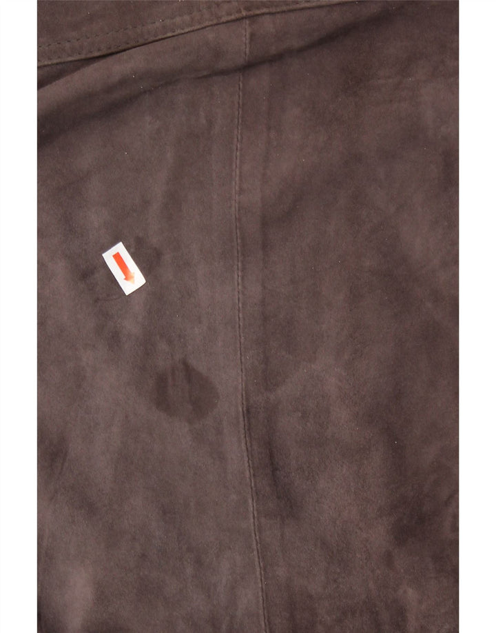 Vintage Mens Suede Windbreaker Jacket UK 42 XL Brown Leather