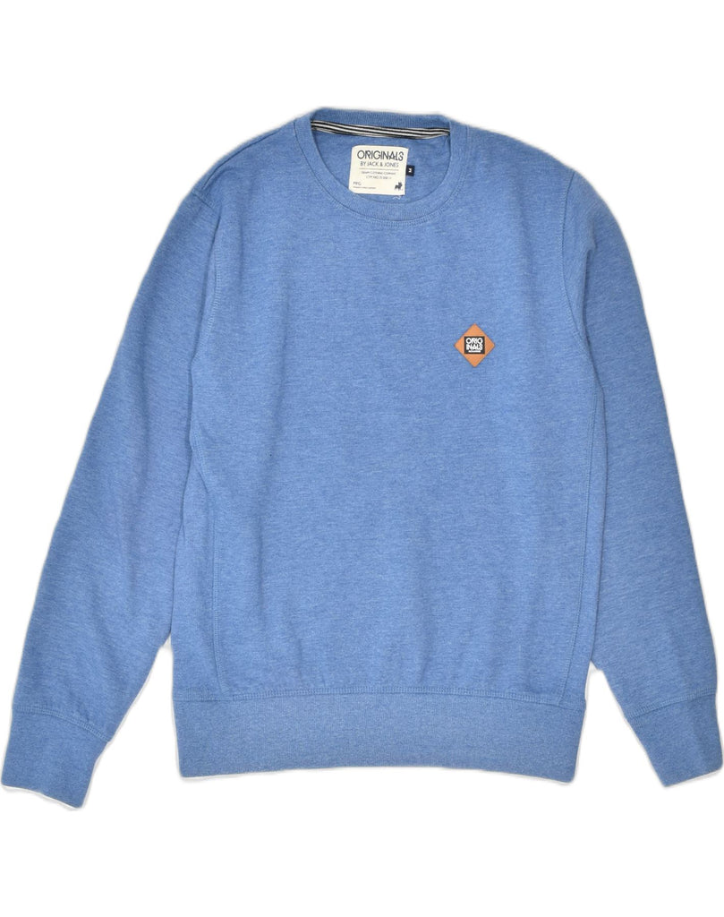 JACK & JONES Mens Originals Crew Neck Jumper Sweater Medium Blue Cotton | Vintage | Thrift | Second-Hand | Used Clothing | Messina Hembry 