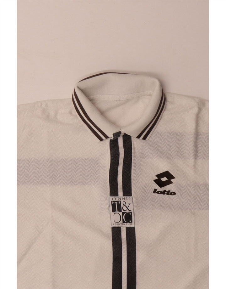 LOTTO Mens Graphic Polo Shirt Medium White Colourblock