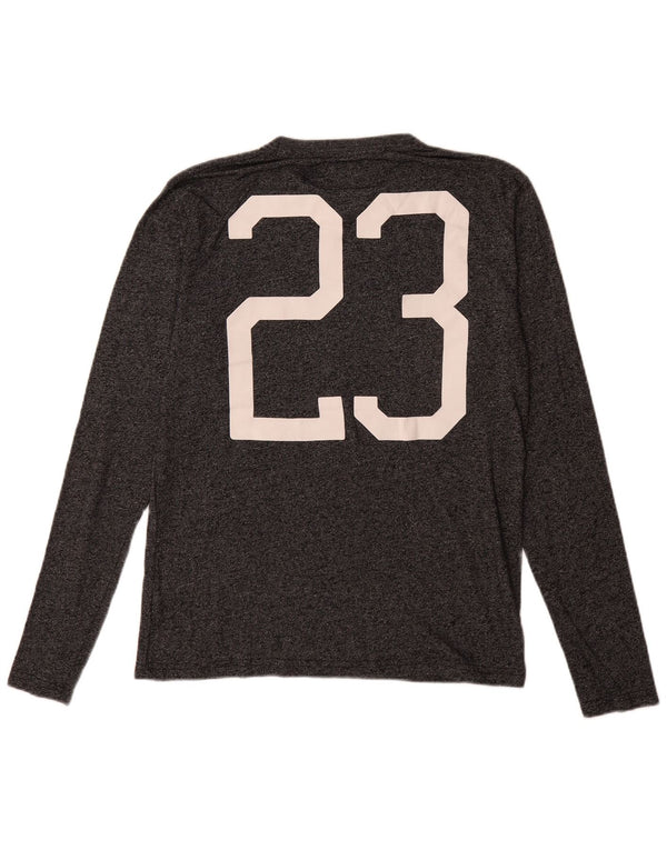 Superdry Mens Graphic Top Long Sleeve Medium Grey Cotton