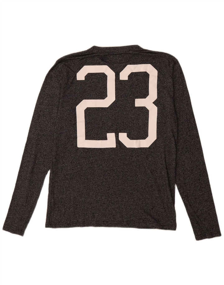 Superdry Mens Graphic Top Long Sleeve Medium Grey Cotton