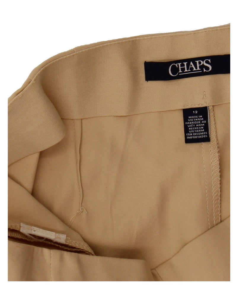CHAPS Womens Straight Casual Trousers US 12 Large W32 L27 Beige Vintage Chaps and Second-Hand Chaps from Messina Hembry 