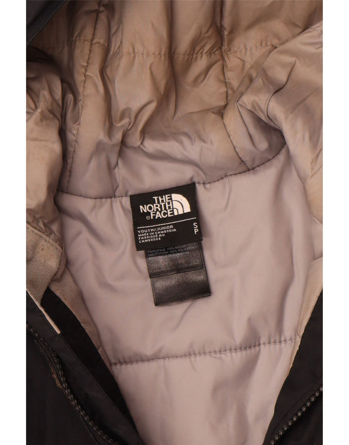 The North Face Boys Hooded Padded Jacket 7-8 Years Small Black Polyester