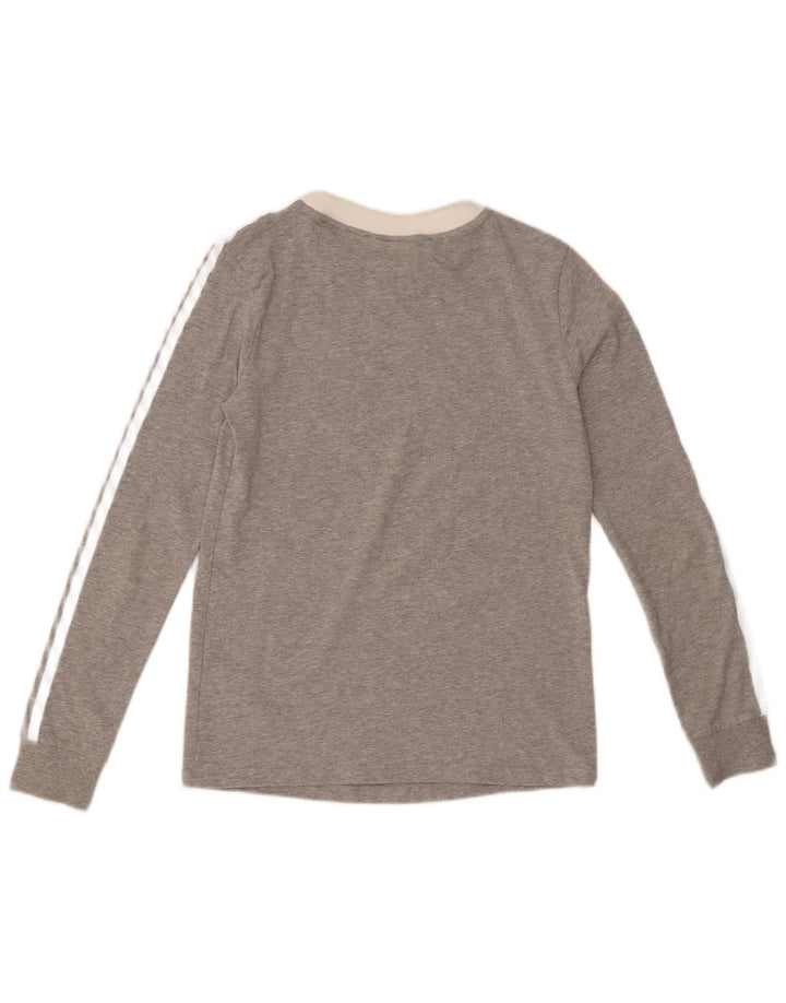 ADIDAS Womens Top Long Sleeve UK 6 XS Grey Flecked Cotton