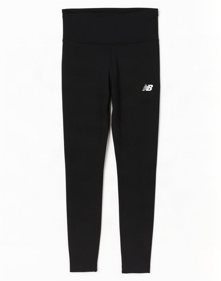 New Balance Womens Leggings UK 10 Small Black Polyester