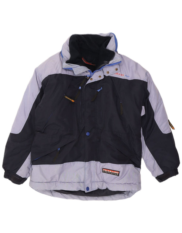 Dreamland Mens Hooded Ski Jacket UK 40 Large Navy Blue Colourblock