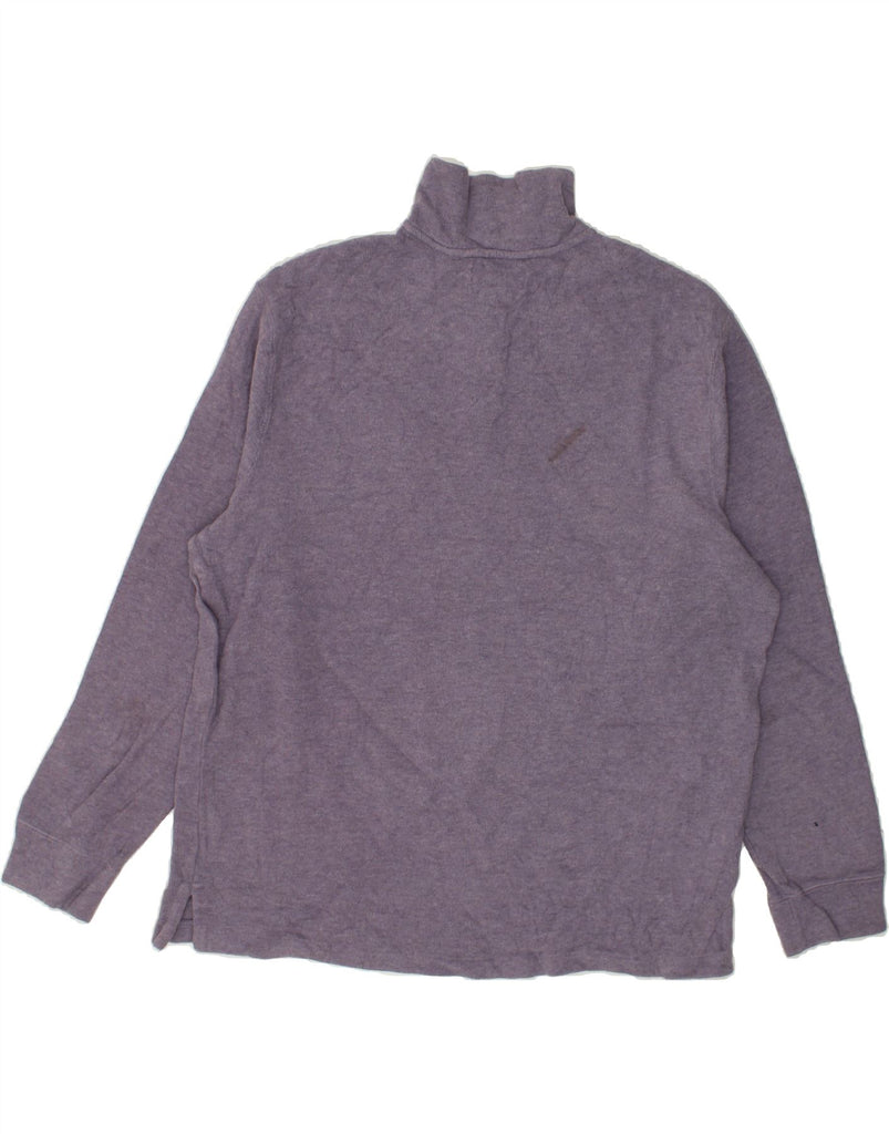 POLO RALPH LAUREN Mens Zip Neck Jumper Sweater XL Purple Cotton | Vintage Polo Ralph Lauren | Thrift | Second-Hand Polo Ralph Lauren | Used Clothing | Messina Hembry 