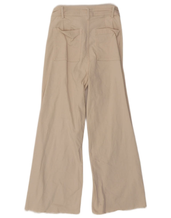 Zara Womens The Marine Straight Jeans EU 38 NSmall W28 L28 Beige Cotton