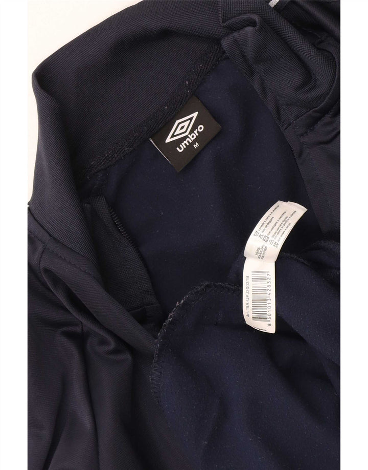 Umbro Mens Tracksuit Top Jacket Medium Navy Blue Geometric Polyester