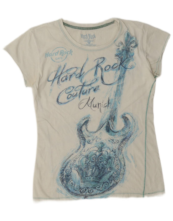 Hard Rock Cafe Girls Munich Graphic T-Shirt Top 15-16 Years Medium White