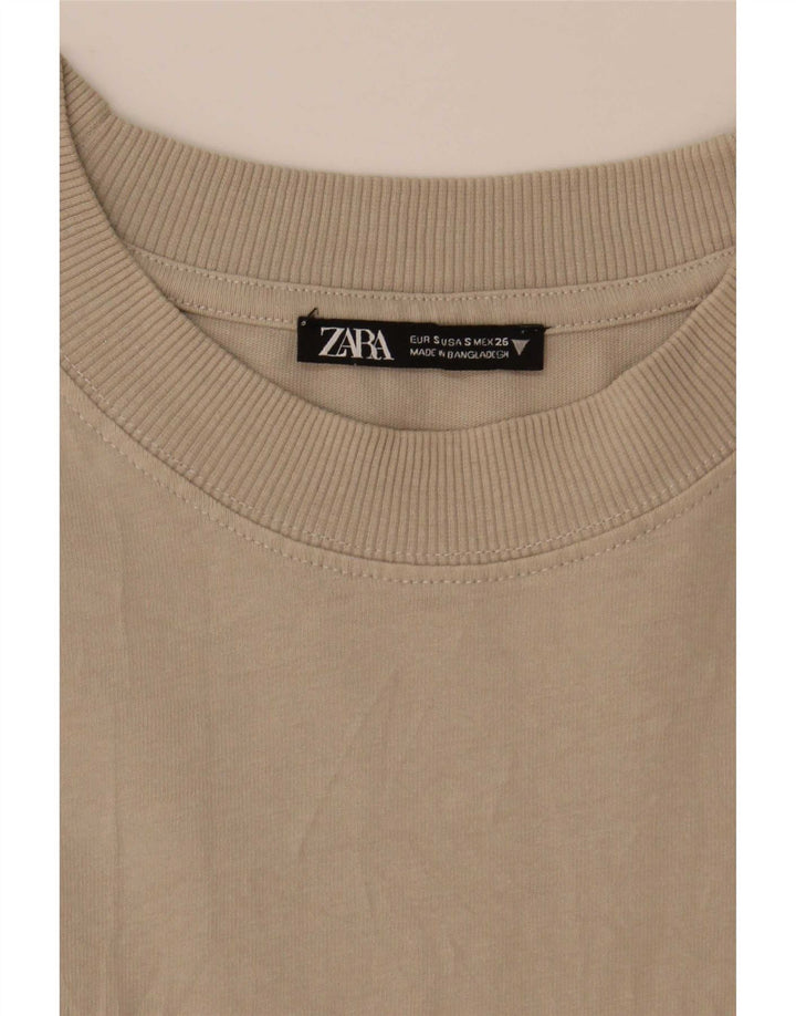 Zara Womens Oversized Top Long Sleeve UK 10 Small Beige