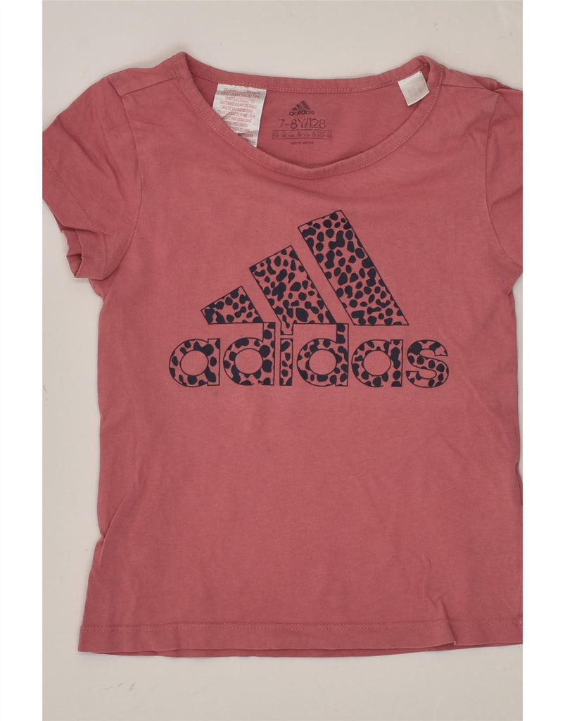 ADIDAS Girls Graphic T-Shirt Top 7-8 Years Pink Cotton | Vintage Adidas | Thrift | Second-Hand Adidas | Used Clothing | Messina Hembry 