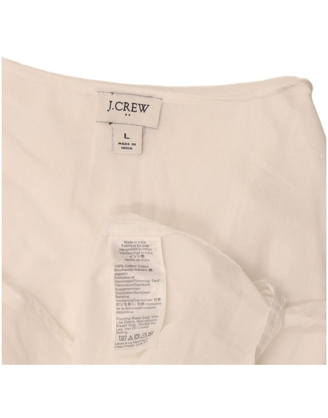 J. Crew Womens Blouse Top UK 16 Large White Cotton