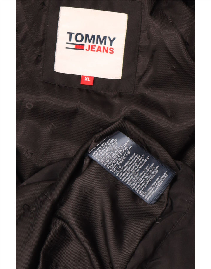 Tommy Hilfiger Womens Hooded Padded Coat UK 18 XL Black Polyester