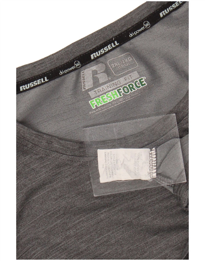 RUSSELL ATHLETIC Mens T-Shirt Top 2XL Grey Polyester