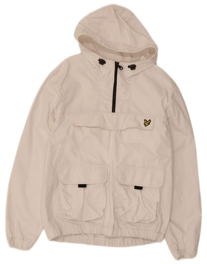 Lyle & Scott Mens Hooded Anorak Jacket UK 38 Medium White Polyester
