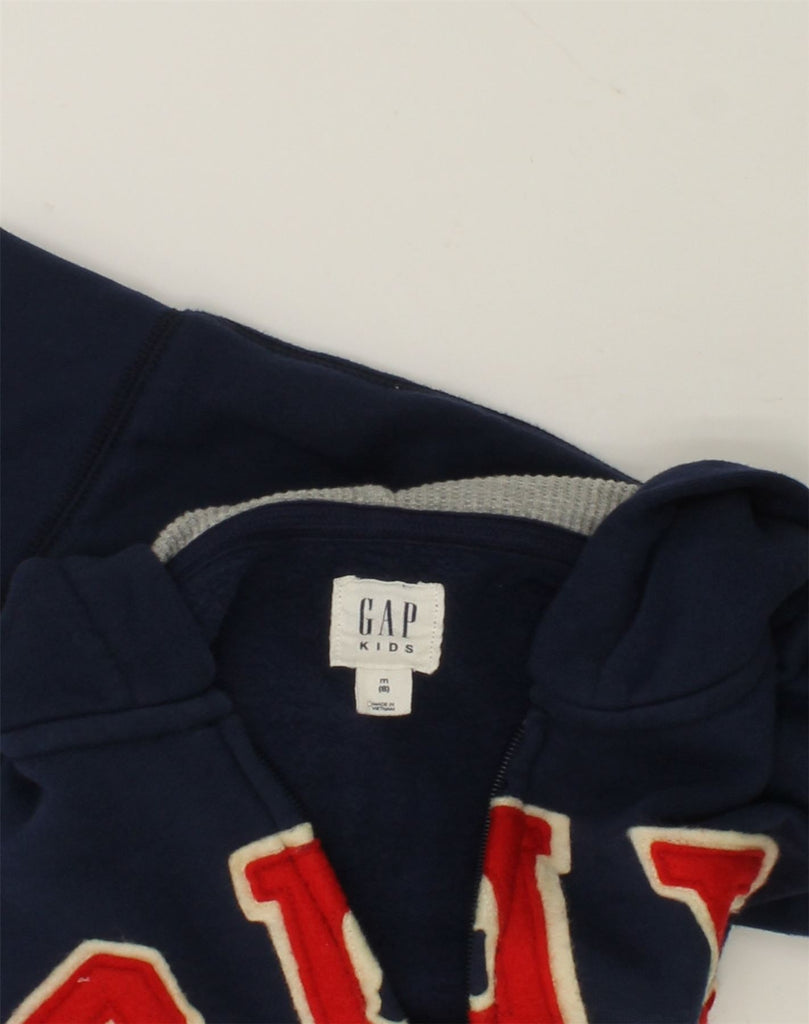 GAP Boys Graphic Zip Hoodie Sweater 7-8 Years Medium  Navy Blue Cotton | Vintage Gap | Thrift | Second-Hand Gap | Used Clothing | Messina Hembry 