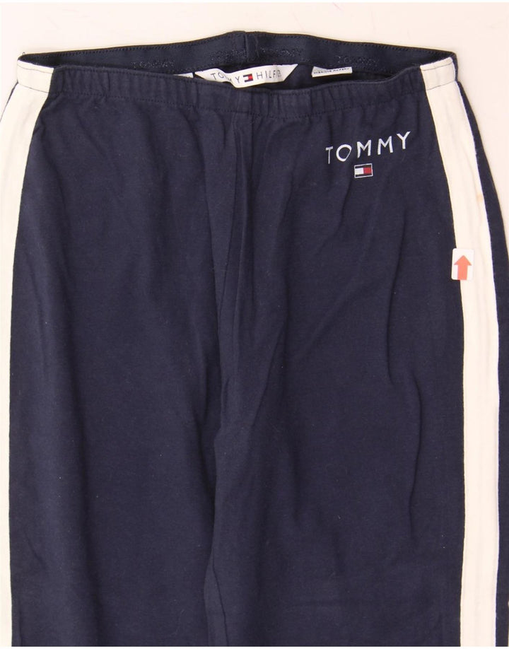 TOMMY HILFIGER Boys Stretch Tracksuit Trousers 5-6 Years Small Navy Blue Vintage Tommy Hilfiger and Second-Hand Tommy Hilfiger from Messina Hembry 