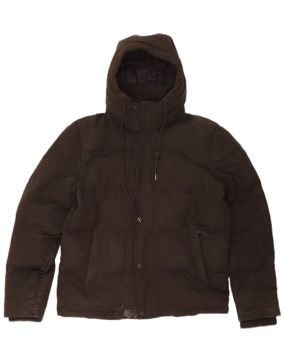 SUPERDRY Mens Hooded Padded Jacket UK 36 Small Black Polyester
