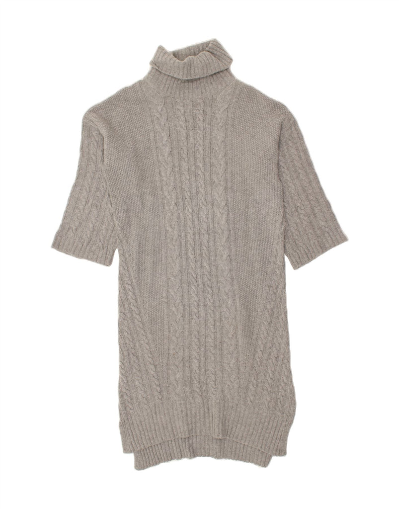 MASSIMO DUTTI Womens Roll Neck 3/4 Sleeve Jumper Dress UK 16 Large  Grey | Vintage Massimo Dutti | Thrift | Second-Hand Massimo Dutti | Used Clothing | Messina Hembry 