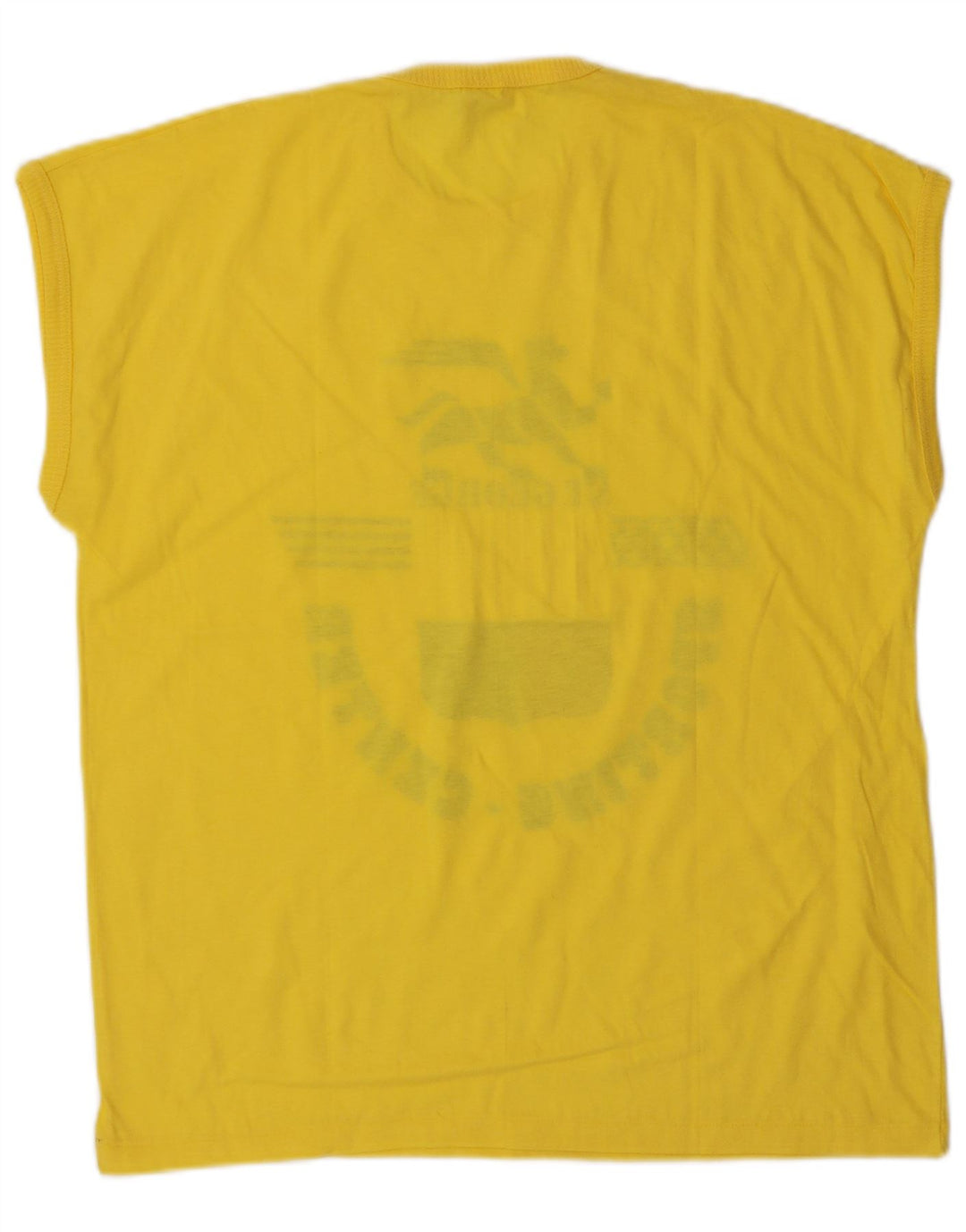Vintage Mens Graphic T-Shirt Top Large Yellow Cotton