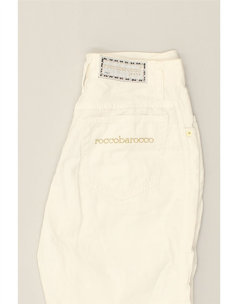 ROCCOBAROCCO Womens Slim Jeans W29 L31  White Cotton | Vintage Roccobarocco | Thrift | Second-Hand Roccobarocco | Used Clothing | Messina Hembry 