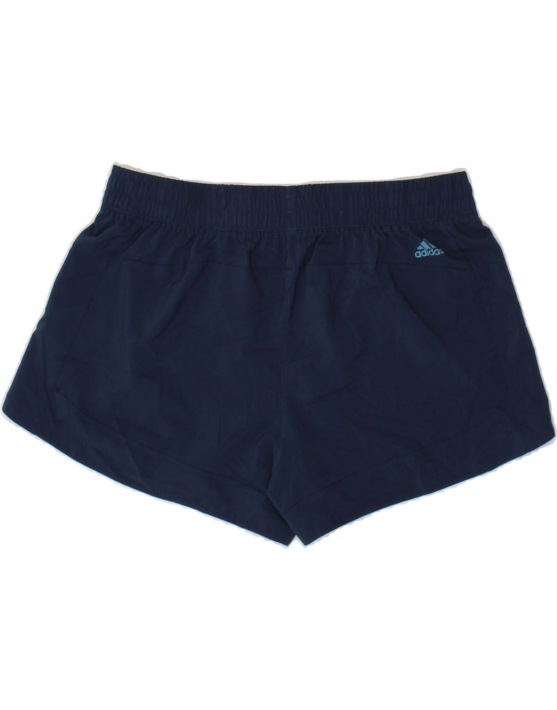 ADIDAS Womens Graphic Sport Shorts UK 16/18 Large  Navy Blue Polyester Vintage Adidas and Second-Hand Adidas from Messina Hembry 