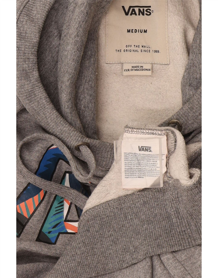 Vans Mens Graphic Hoodie Jumper Medium Grey Cotton
