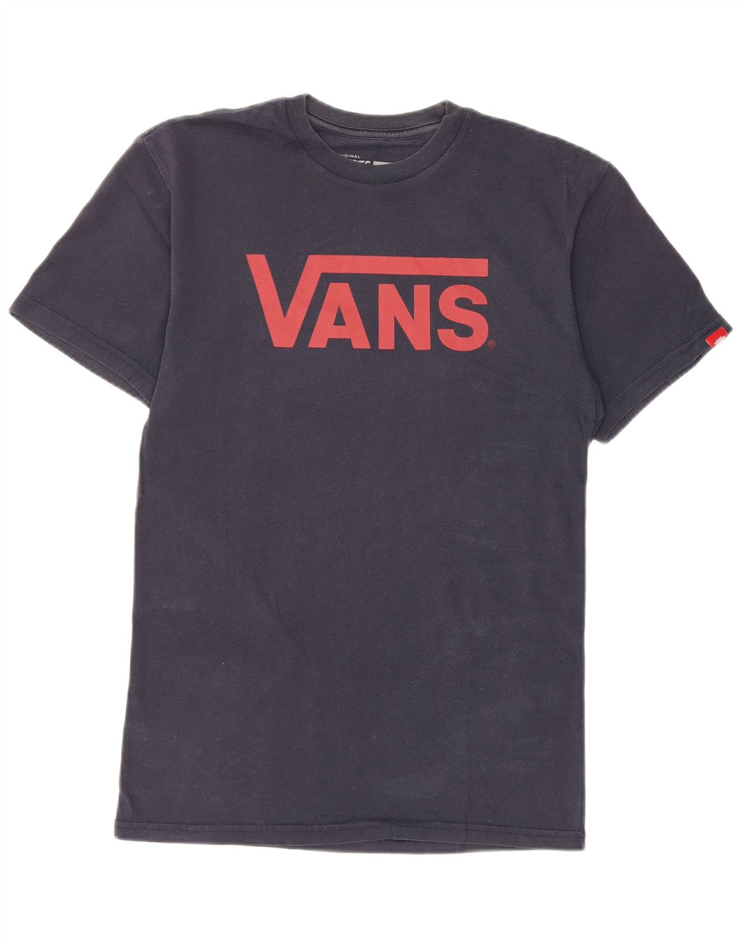 Vans Mens Classic Fit Graphic T-Shirt Top Small Navy Blue Cotton