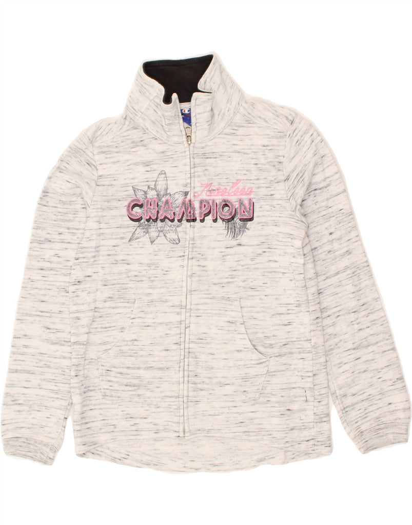 CHAMPION Girls Graphic Tracksuit Top Jacket 9-10 Years Medium  Grey | Vintage Champion | Thrift | Second-Hand Champion | Used Clothing | Messina Hembry 