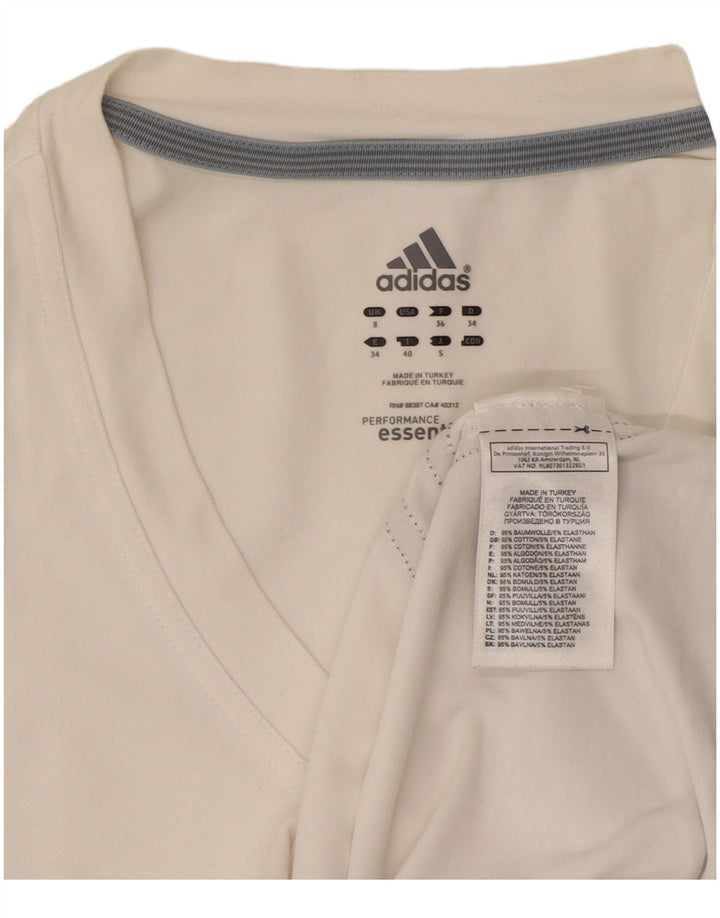 Adidas Womens Vest Top UK 8 Small  White Cotton