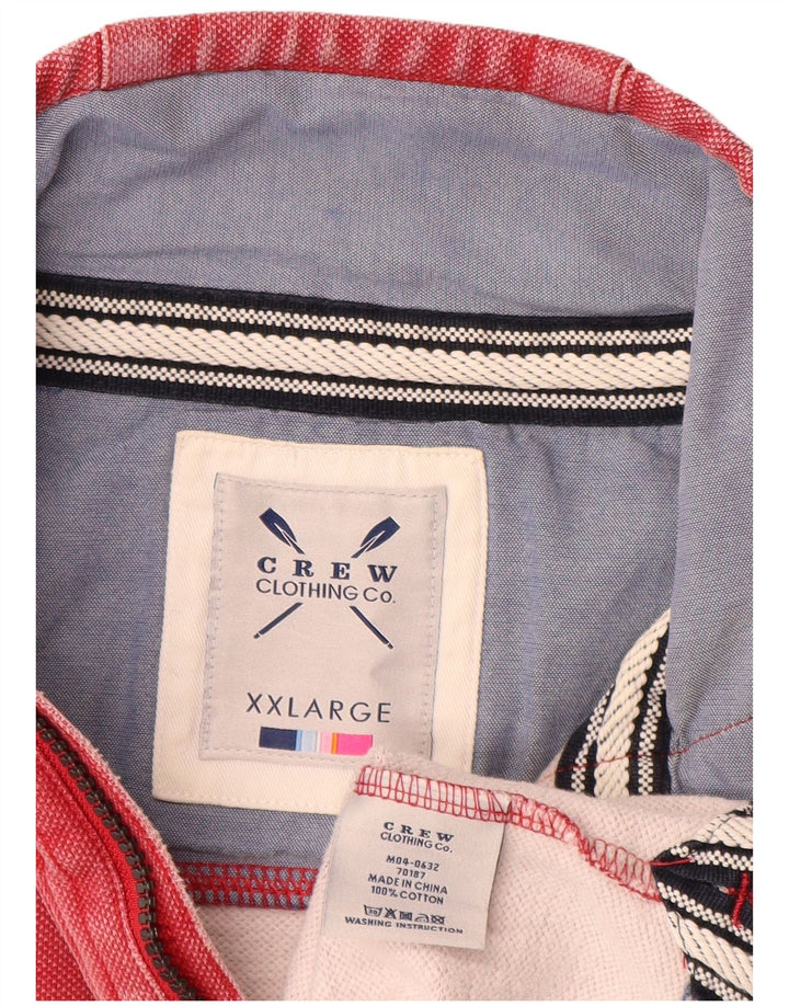 Crew Clothing Mens Zip Neck Sweatshirt Jumper 2XL Red Cotton