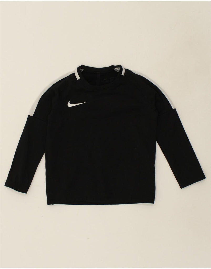 NIKE Boys Dri Fit Graphic Top Long Sleeve 5-6 Years Black Colourblock | Vintage Nike | Thrift | Second-Hand Nike | Used Clothing | Messina Hembry 