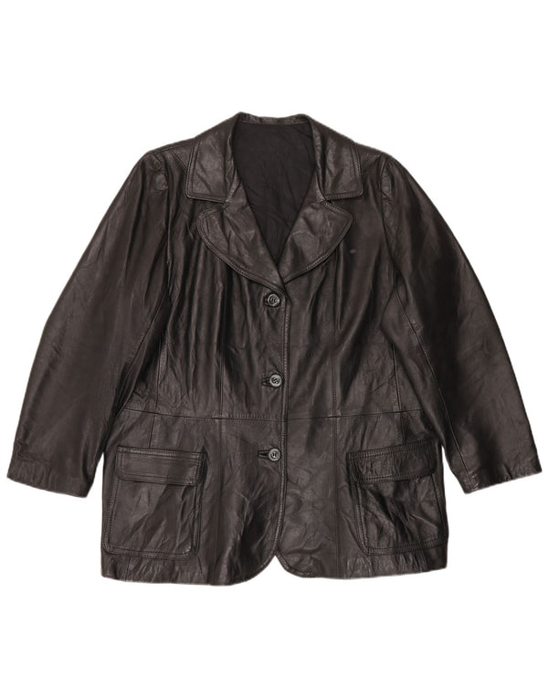 Vintage Womens 3 Button Blazer Jacket IT 52 2XL Black