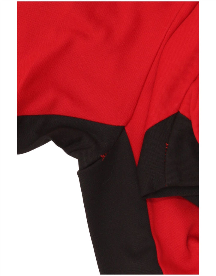 Adidas Mens Sweatshirt Jumper UK 38/40 Medium Red Colourblock Polyester