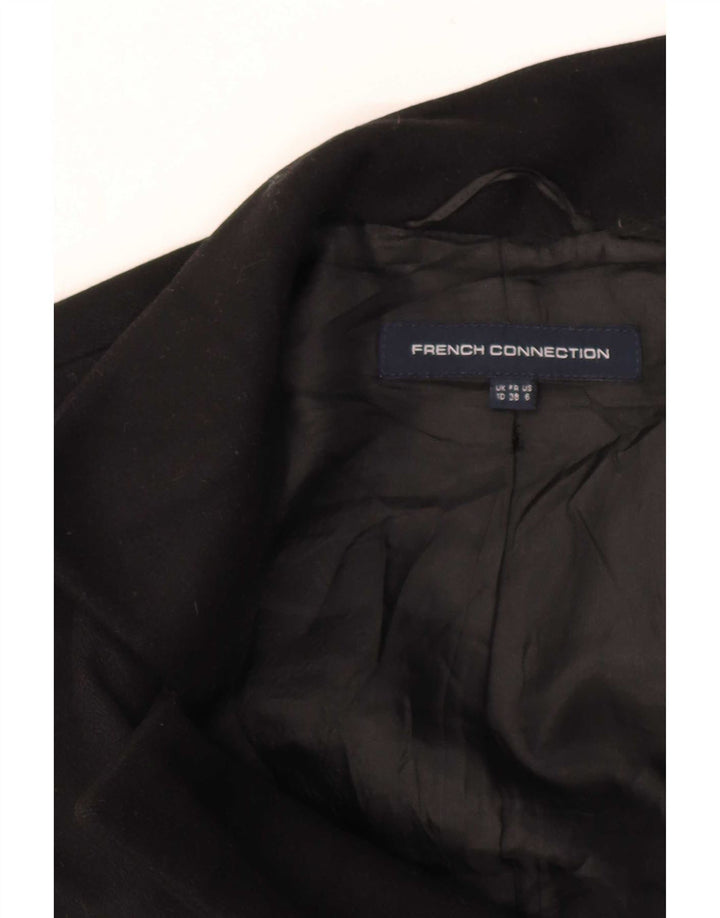 French Connection Womens Double Breasted Blazer Jacket UK 10 Small Black