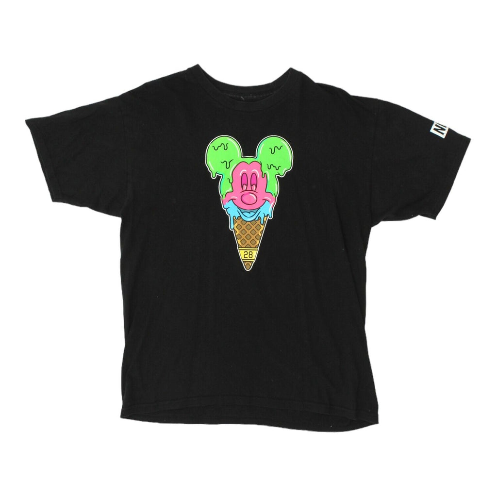 Disney Collection By NEFF Mickey Mouse Ice Cream Mens Black Tshirt | Designer | Vintage Messina Hembry | Thrift | Second-Hand Messina Hembry | Used Clothing | Messina Hembry 