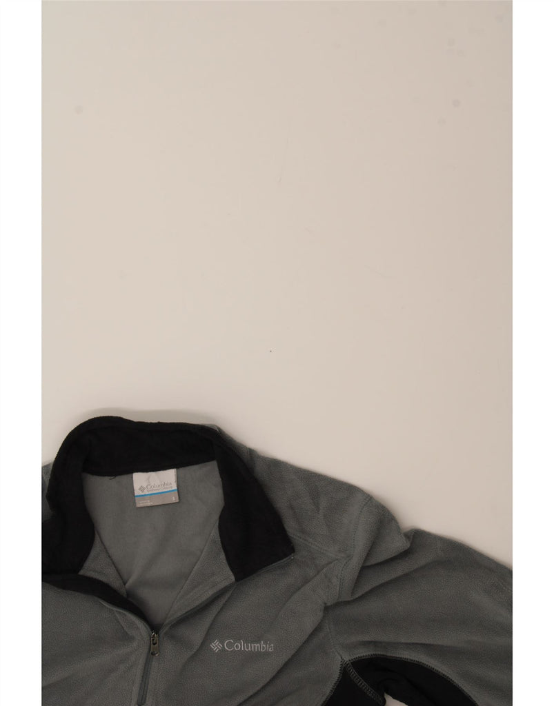 COLUMBIA Mens Zip Neck Fleece Jumper Small Grey Colourblock Polyester Vintage Columbia and Second-Hand Columbia from Messina Hembry 