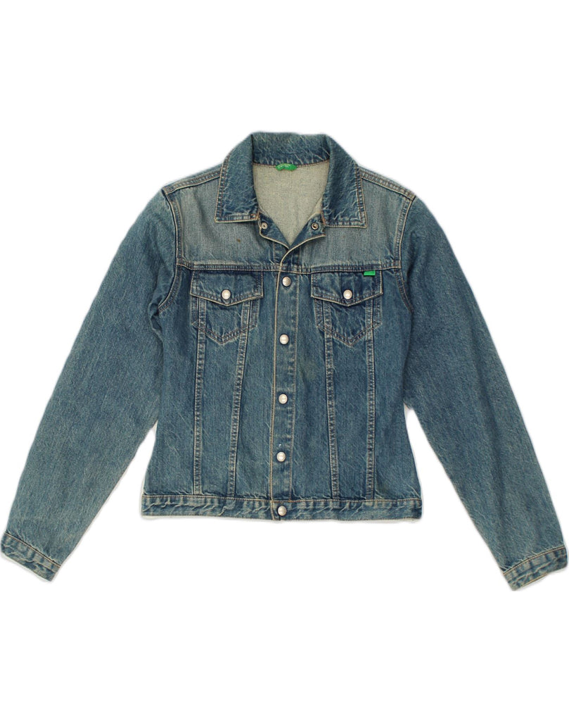 BENETTON Womens Denim Jacket UK 10 Small Blue Cotton | Vintage Benetton | Thrift | Second-Hand Benetton | Used Clothing | Messina Hembry 