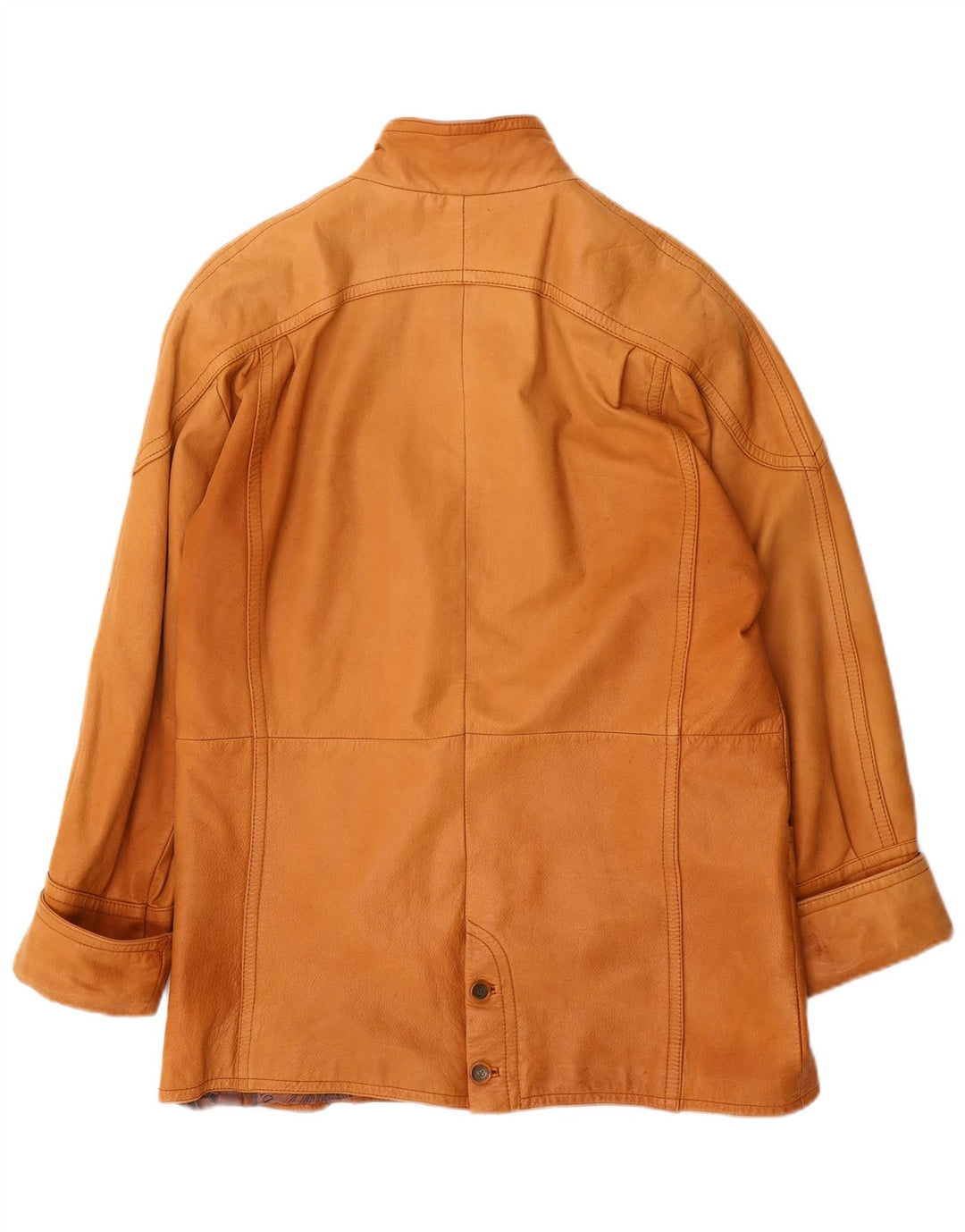 CRUSE Womens Oversized Leather Coat EU 38 Medium Brown Leather