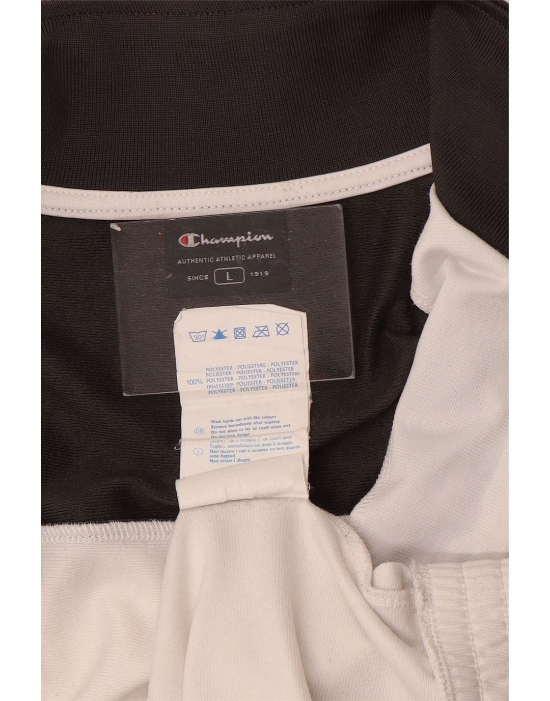 Champion Mens Tracksuit Top Jacket Large Black Colourblock Polyester