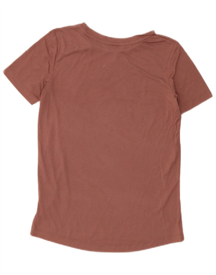 Nike Womens Graphic T-Shirt Top UK 6 XS Brown Polyester