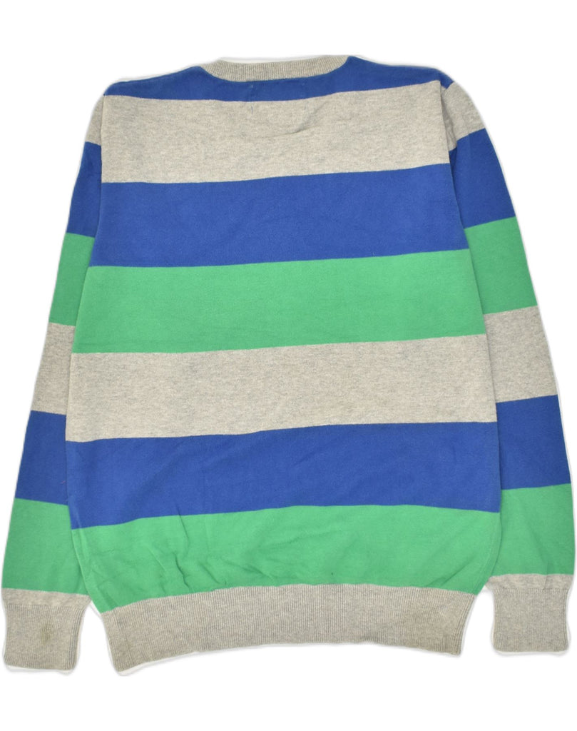 JACK & JONES Mens V-Neck Jumper Sweater Large Multicoloured Striped Cotton | Vintage Jack & Jones | Thrift | Second-Hand Jack & Jones | Used Clothing | Messina Hembry 