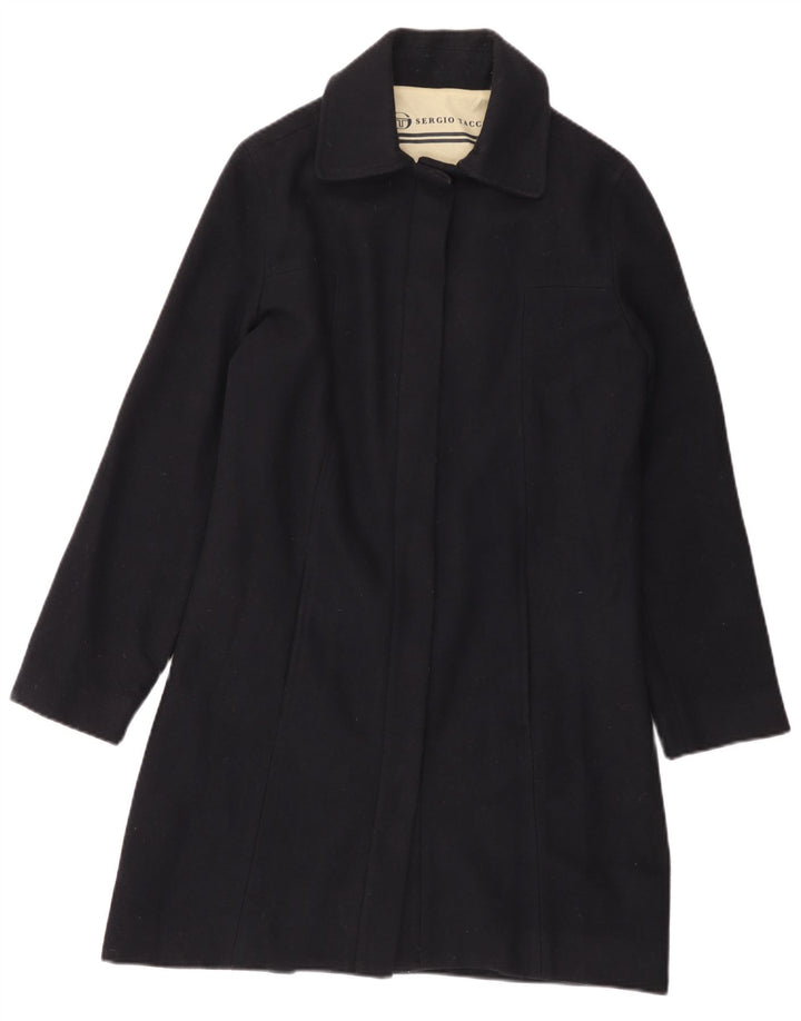 Sergio Tacchini Womens Overcoat IT 44 Medium Navy Blue
