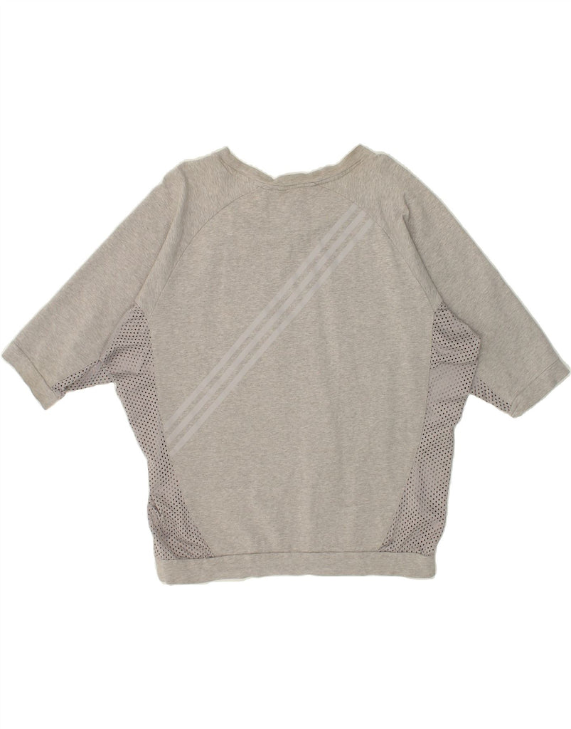 ADIDAS Womens Oversized Top 3/4 Sleeve UK 16/18 Large  Grey Colourblock | Vintage Adidas | Thrift | Second-Hand Adidas | Used Clothing | Messina Hembry 