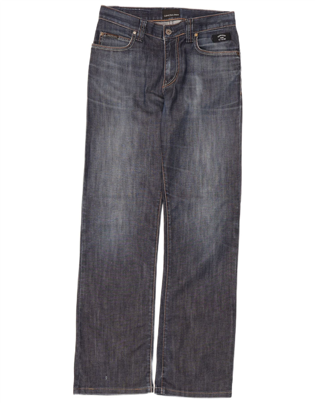 Calvin Klein Womens Straight Jeans W30 L30 Blue Cotton