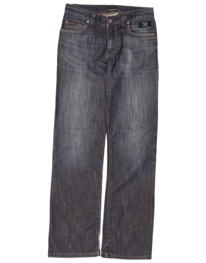 Calvin Klein Womens Straight Jeans W30 L30 Blue Cotton